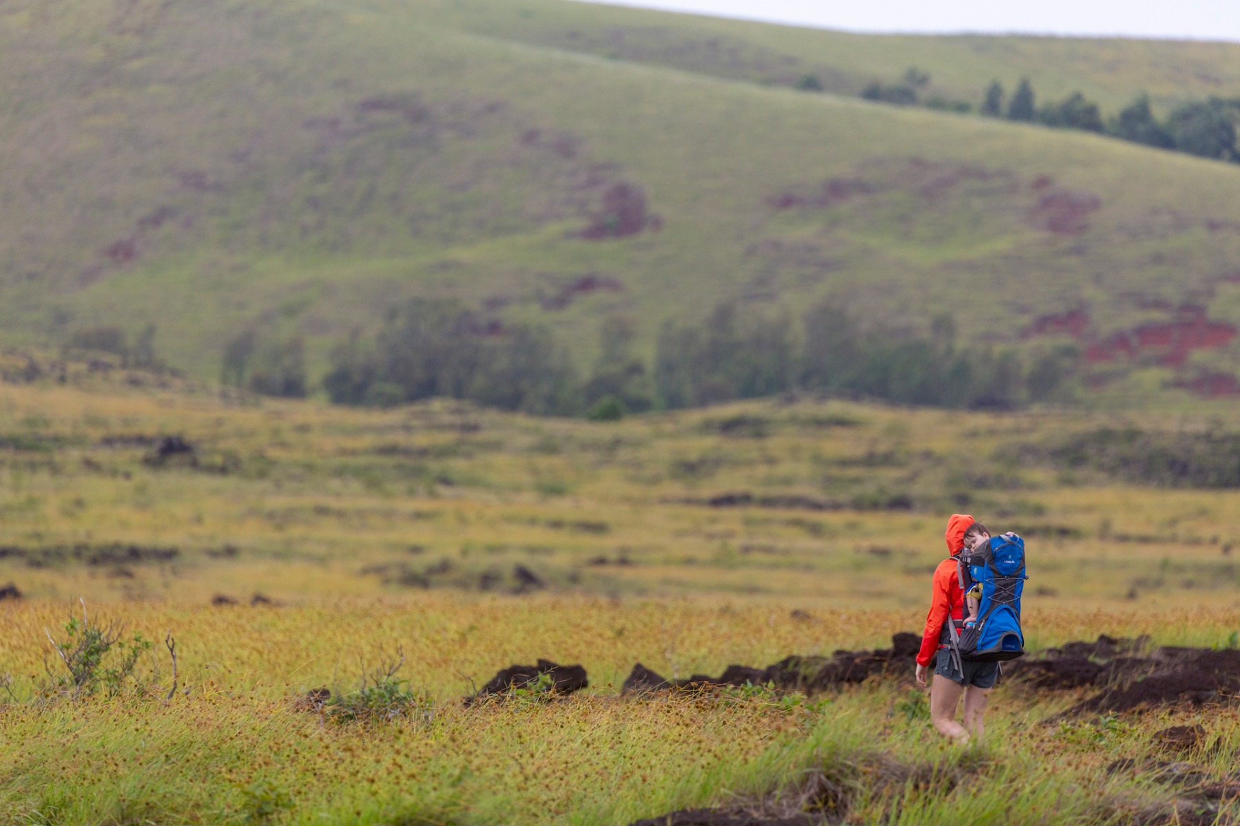 Meghan hiking on Rapa Nui. Photo by Paul Zizka