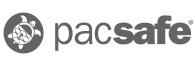 Pacsafe logo in black with a wite background.