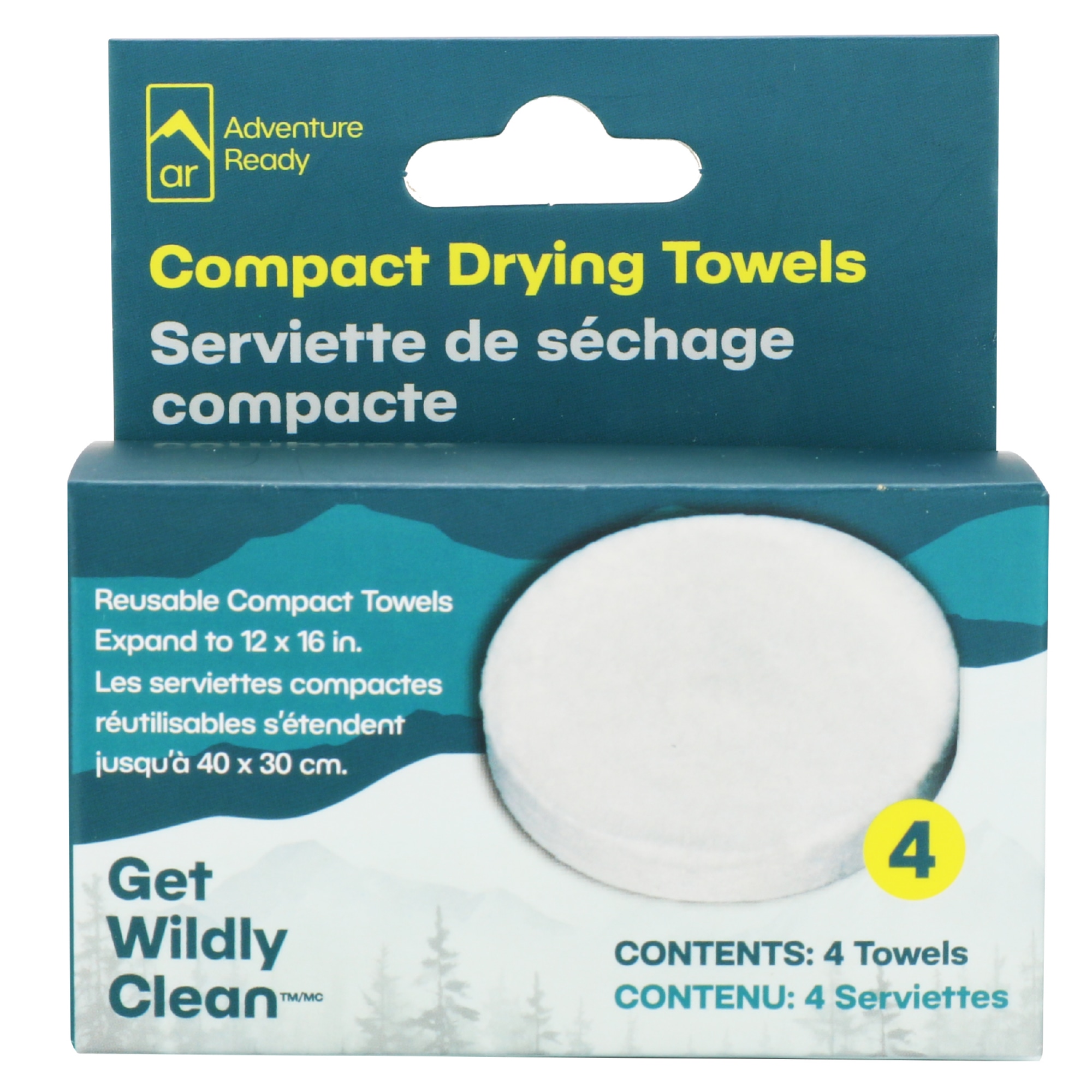 Compact Drying Towels Refill 4 Pack