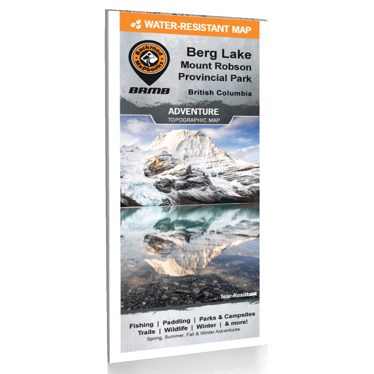 Berg Lake Mount Robson Provincial Park BC Water-Resistant Map