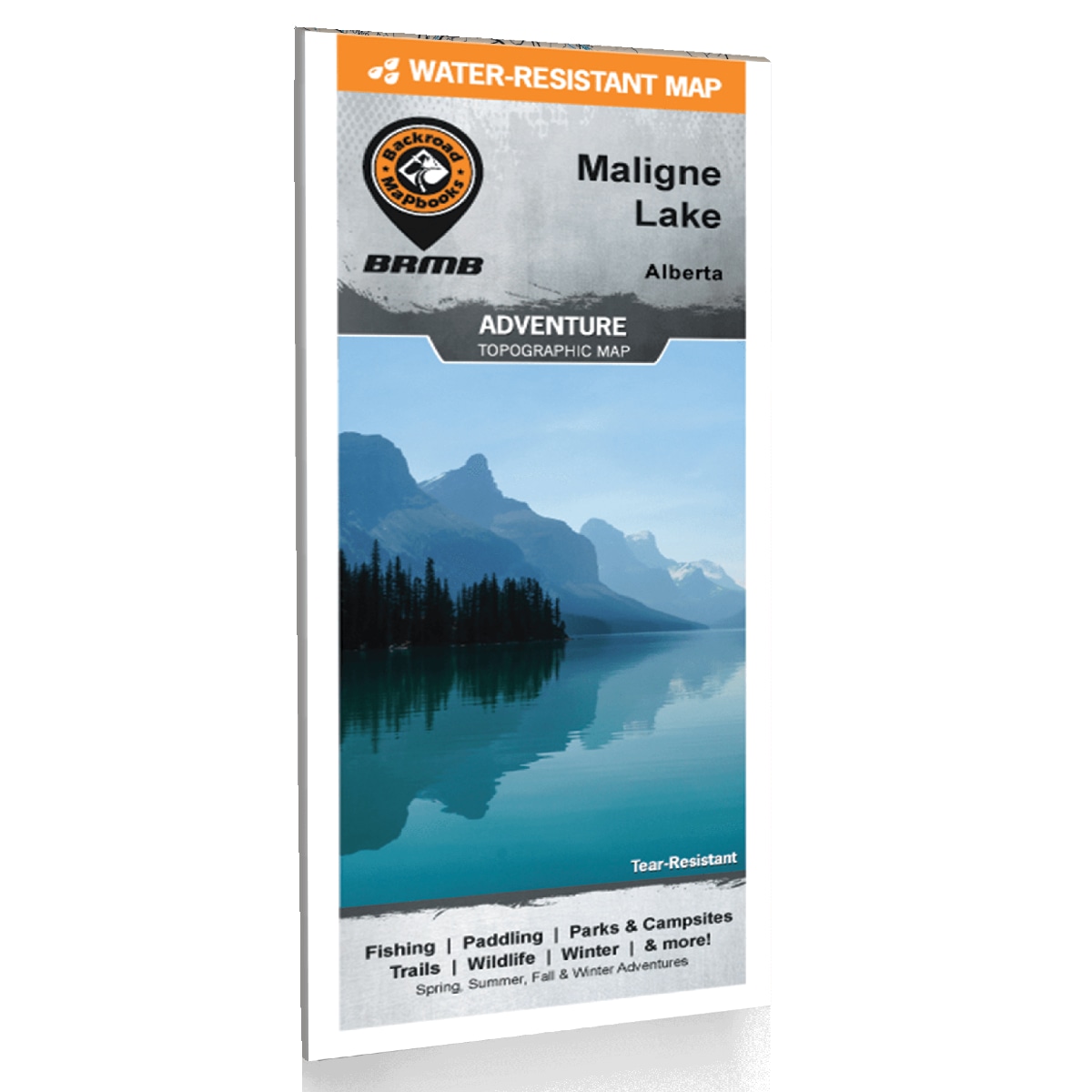 Maligne Lake AB Water-Resistant Map