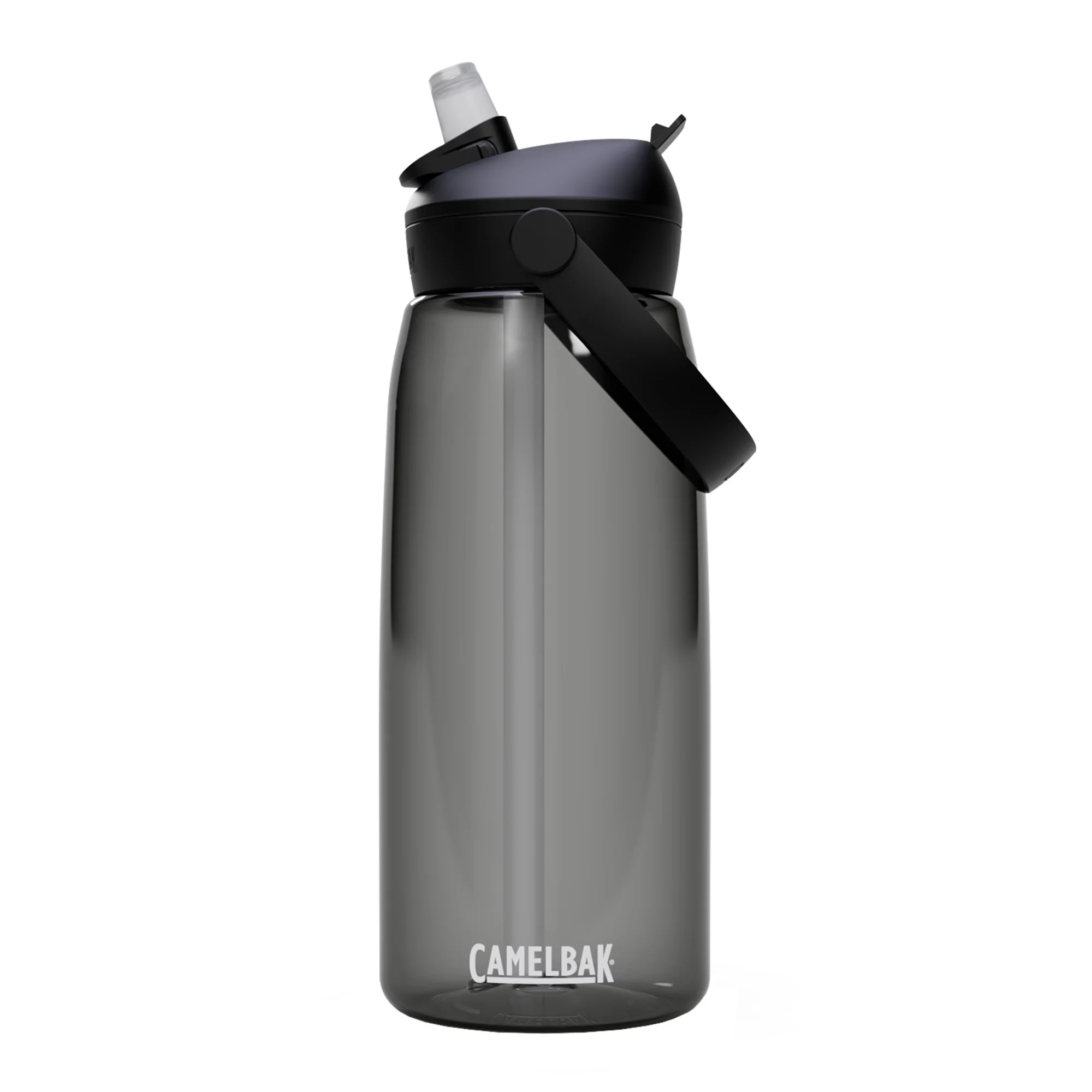 Thrive Flip Straw Water Bottle 1L Charcoal