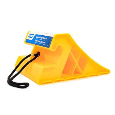 RV Super Wheel Chock With Rope Yellow