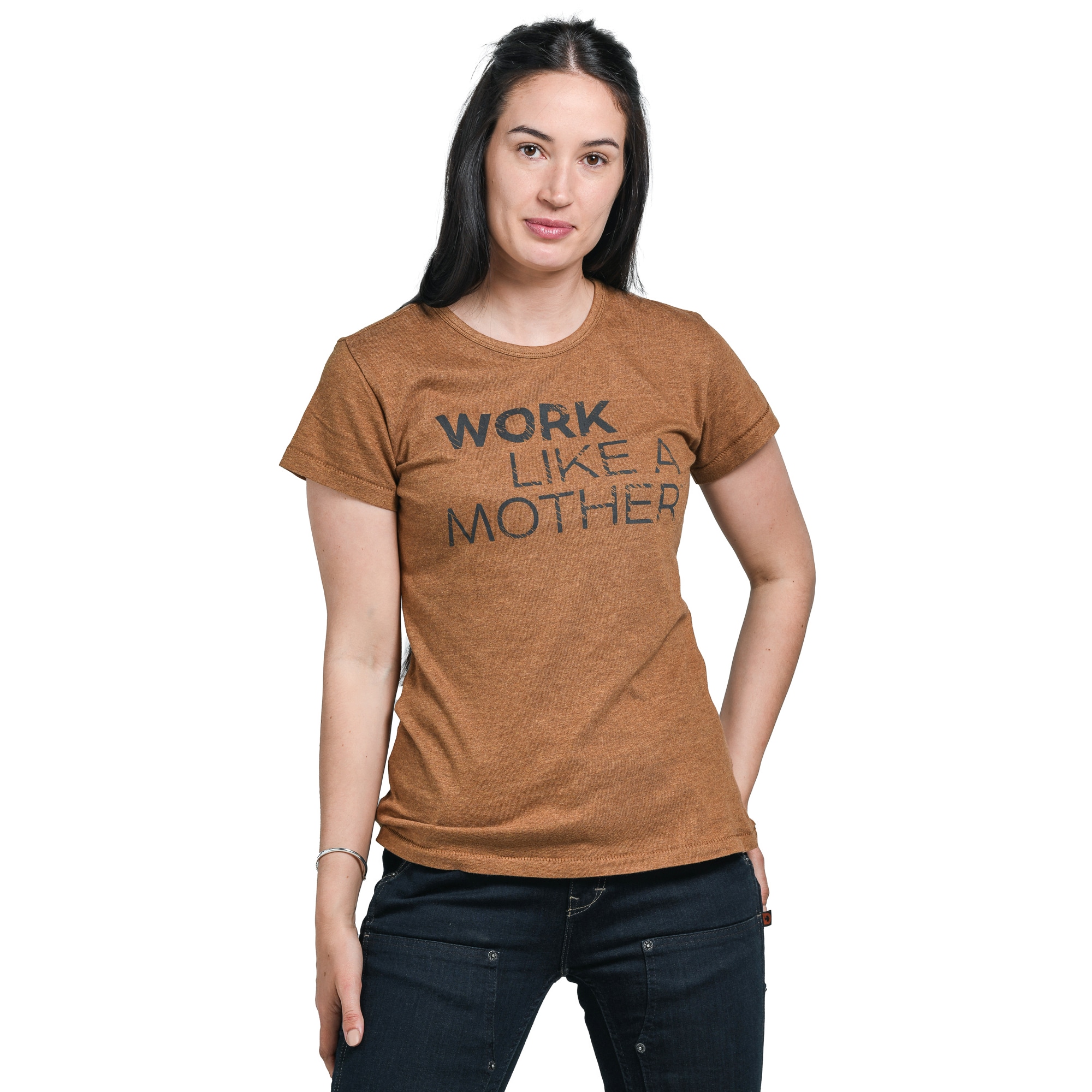 Women's Work Like A Mother Graphic Tee Saddle Brown