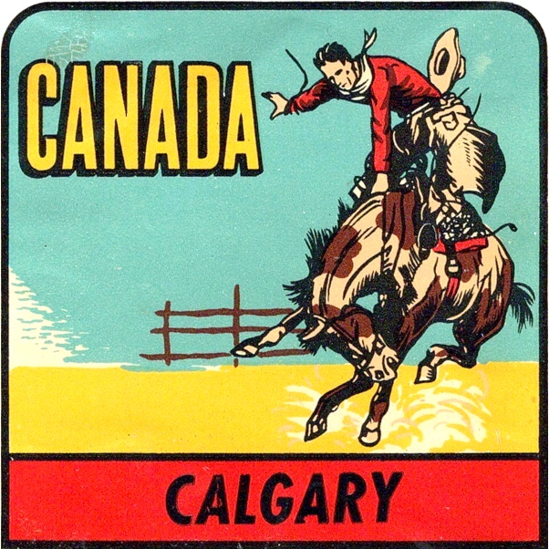 Calgary Canada Vintage Travel Sticker