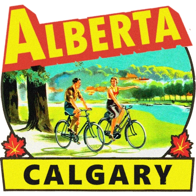 Calgary Alberta Vintage Travel Sticker