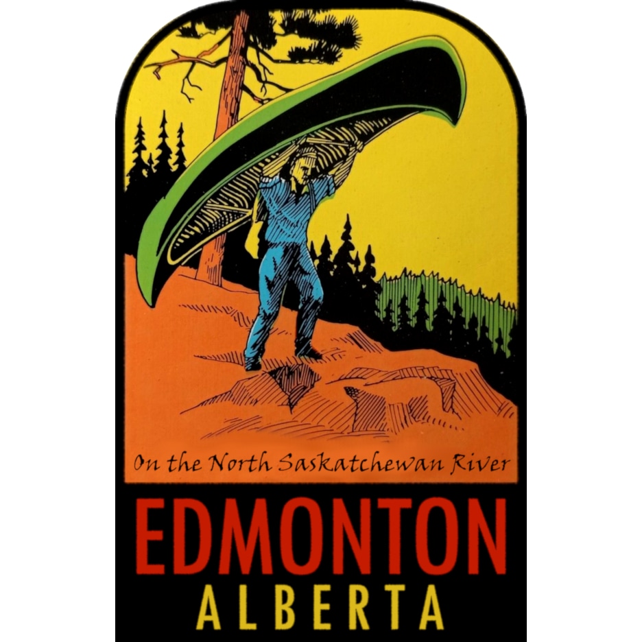 Edmonton Alberta Vintage Travel Sticker