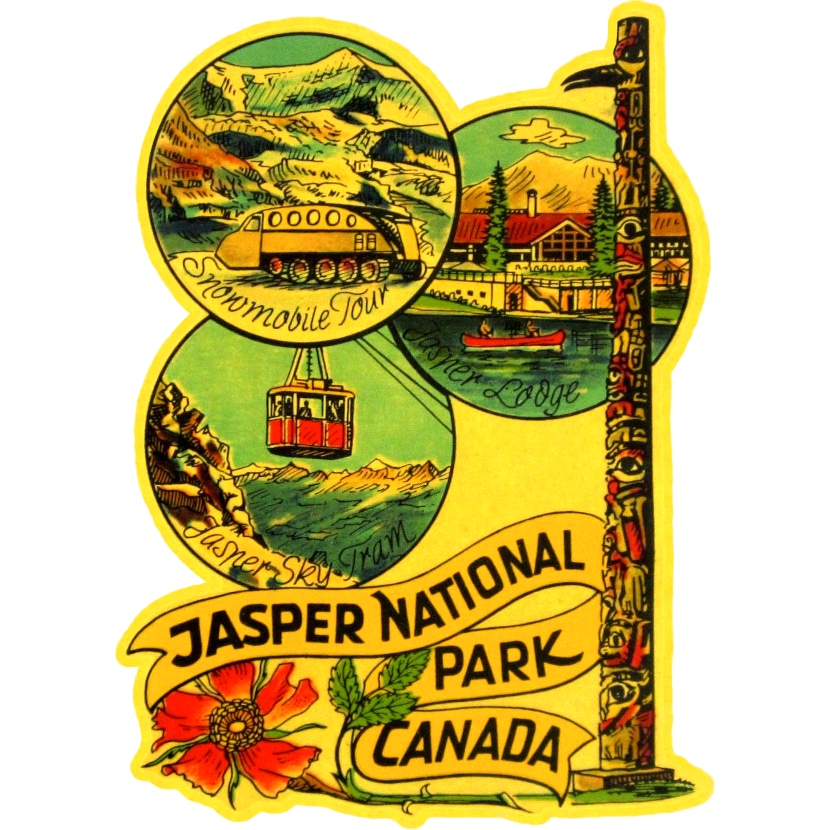 Jasper National Park Canada Vintage Sticker