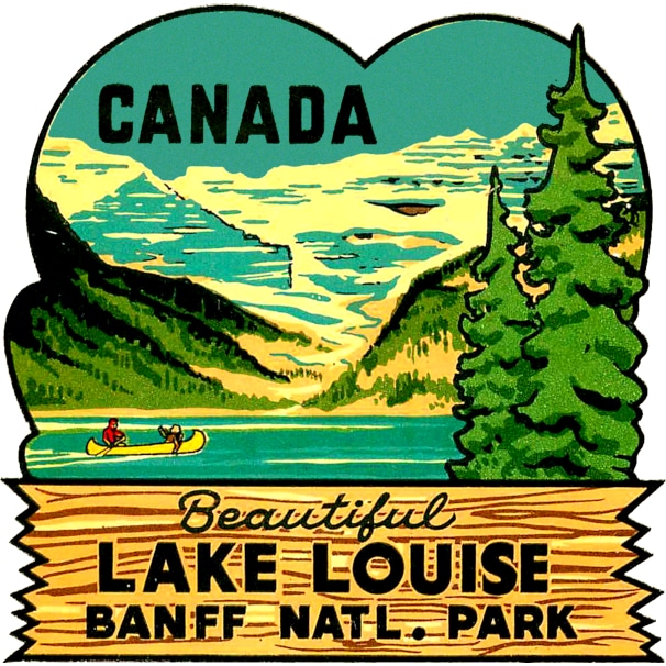 Beautiful Lake Louise Vintage Travel Sticker