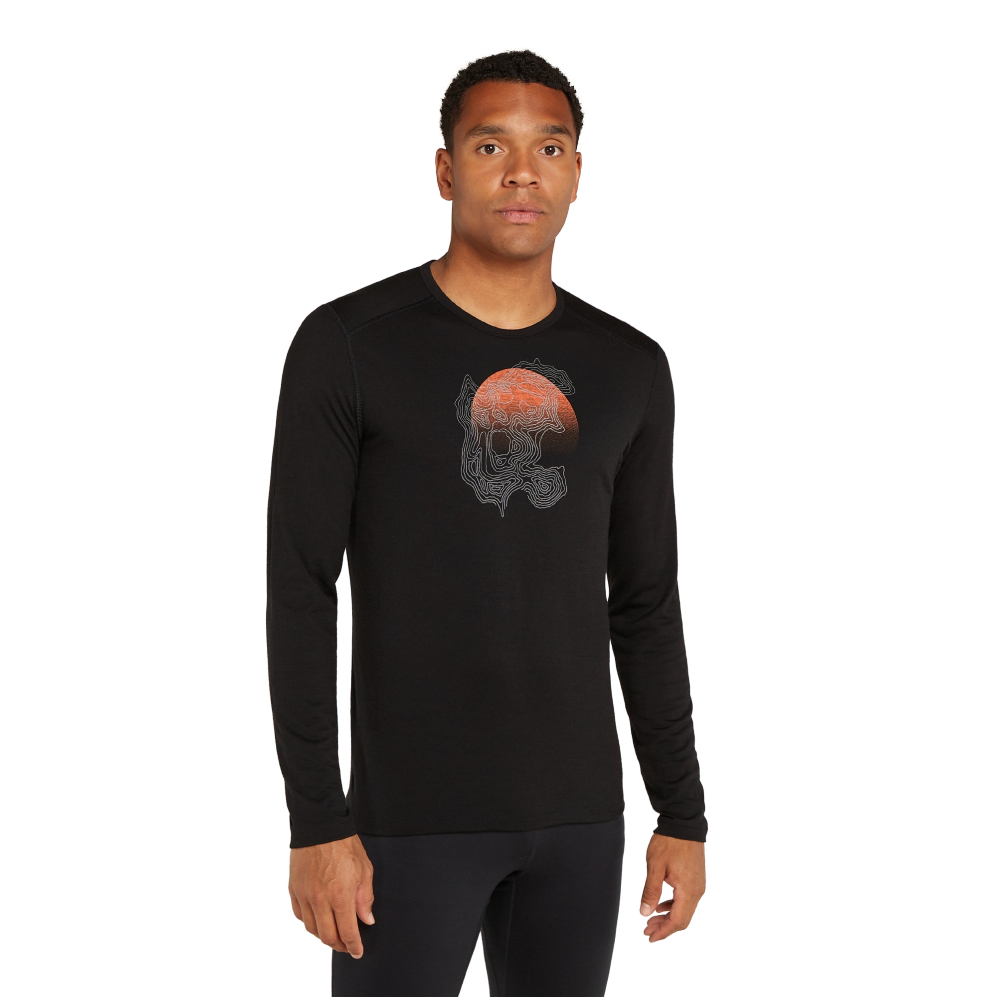 Men's Merino 200 Oasis Long Sleeve Crewe Thermal Top Ruapehu Round