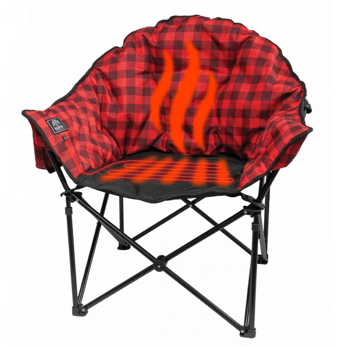 Lazy Bear Heated Chair Red Plaid