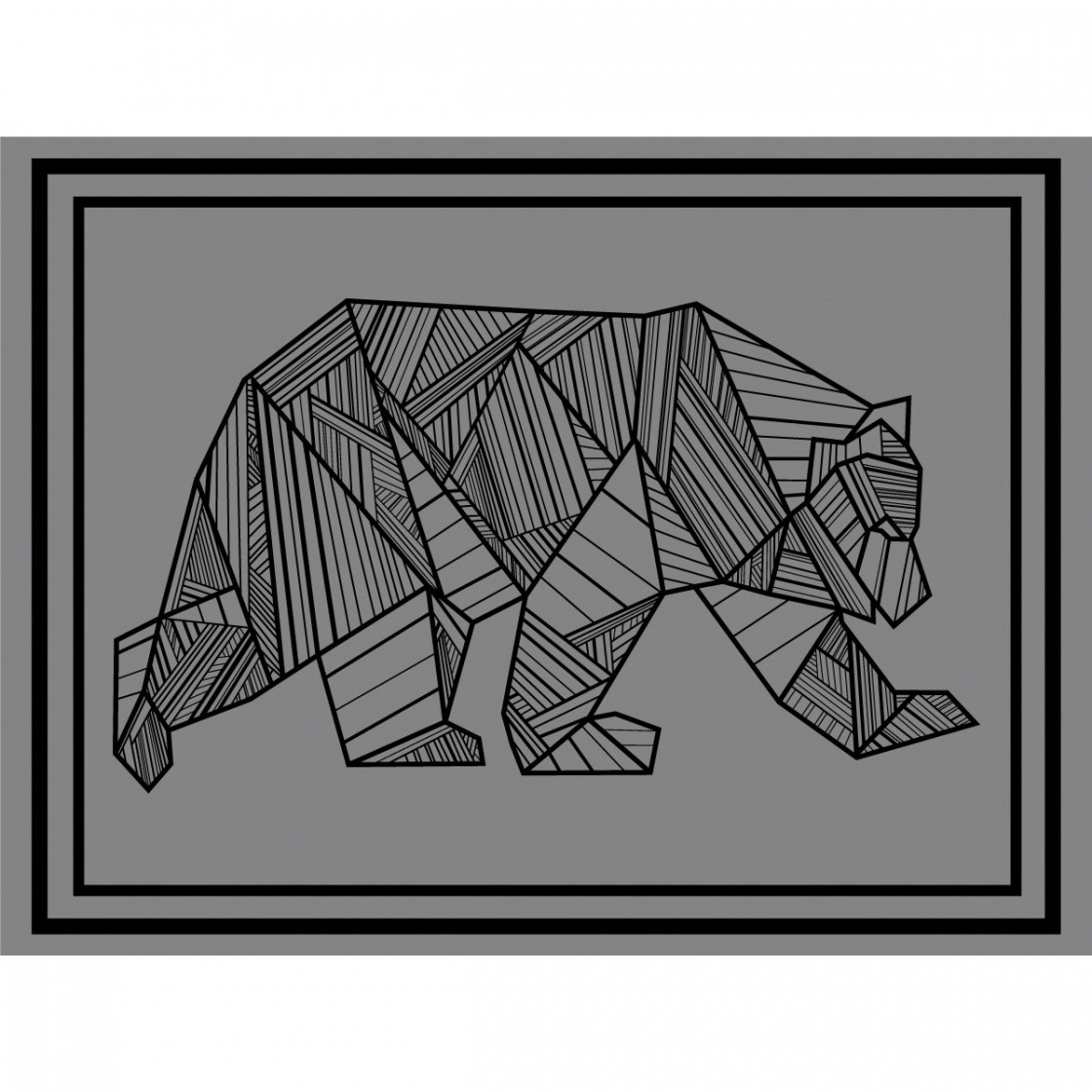 Bear Outdoor Mat Black/Grey 12' x 9'