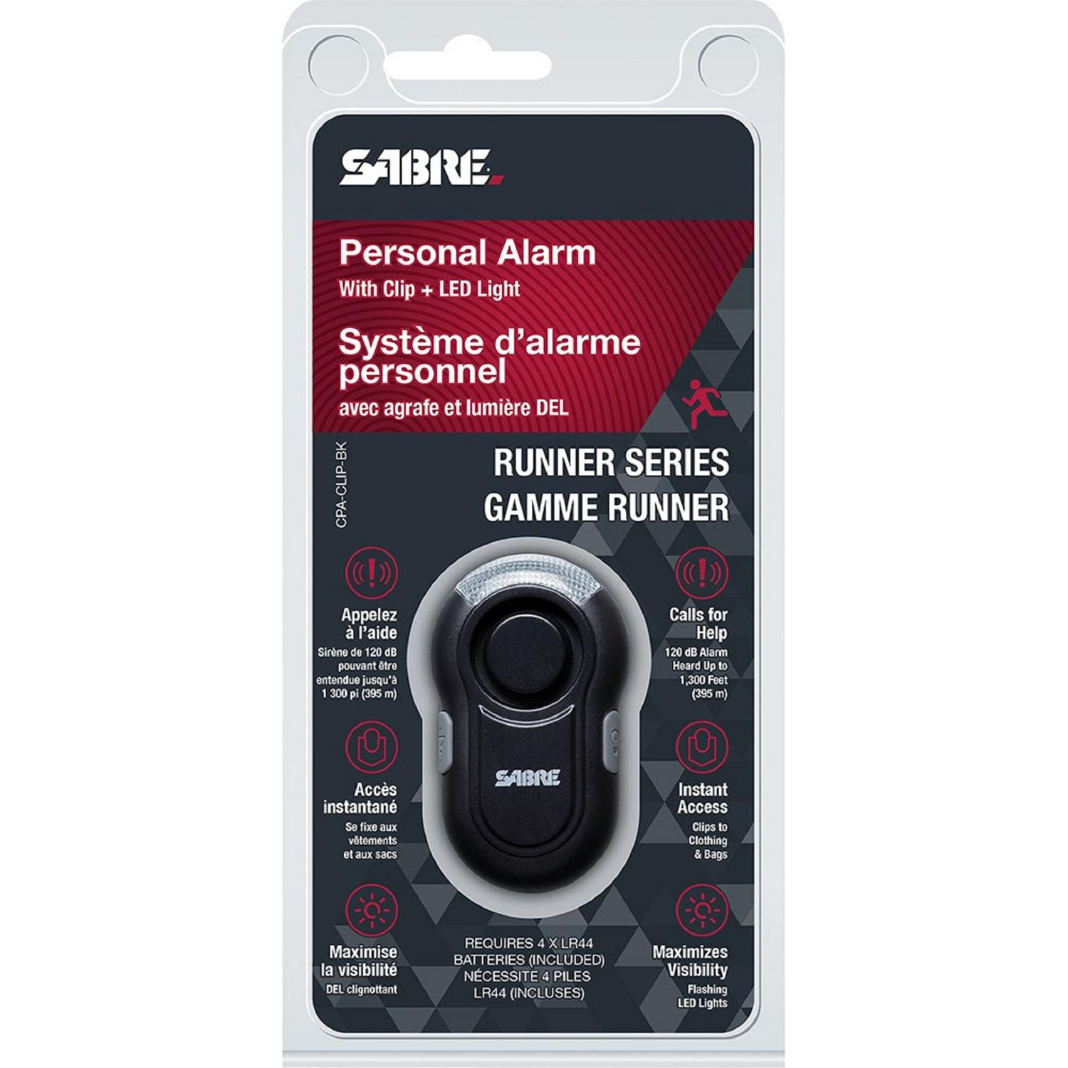 Personal Alarm With Clip & LED Safety Light