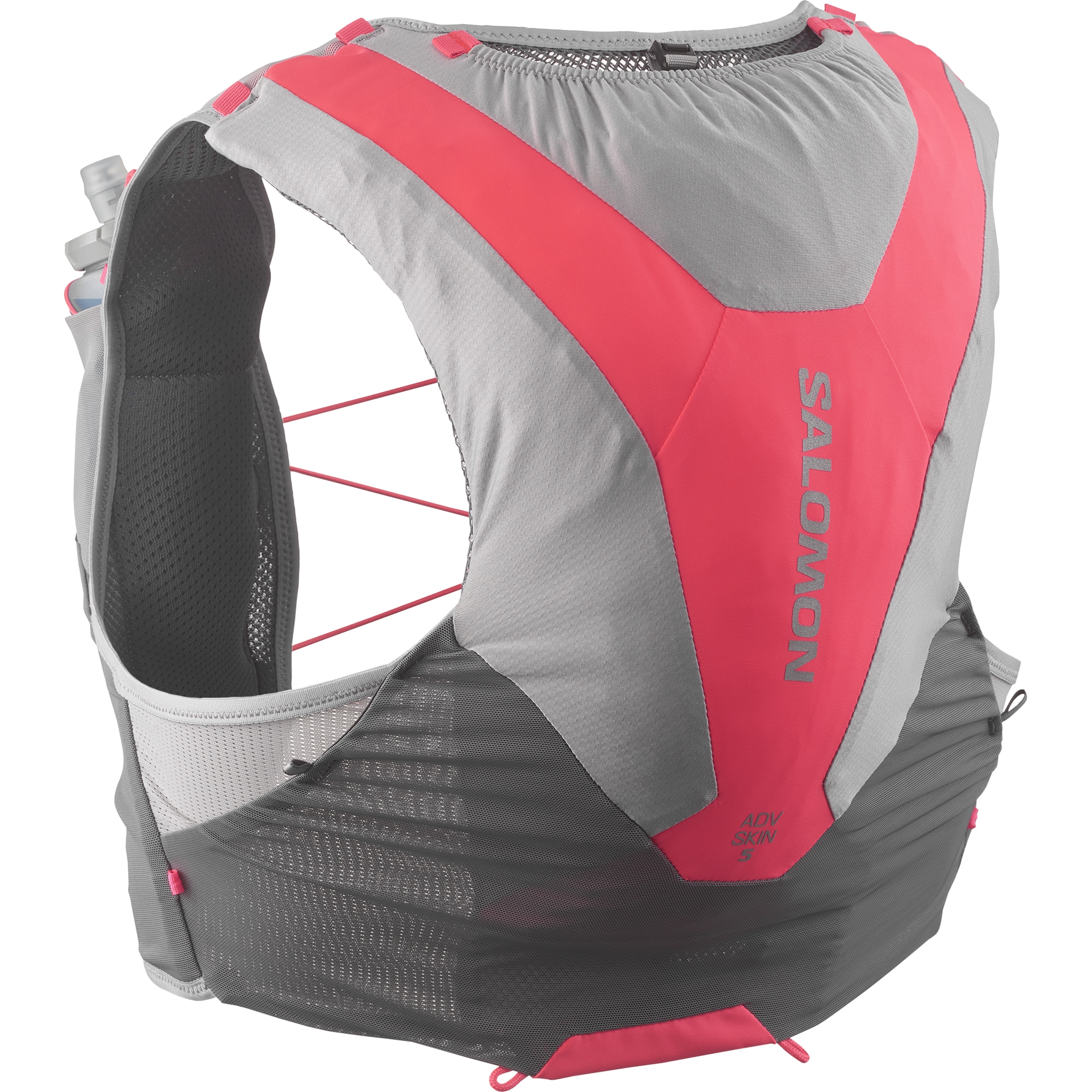 Adv Skin 5 Running Vest With Flasks Castlerock/Alloy/Neon Flame