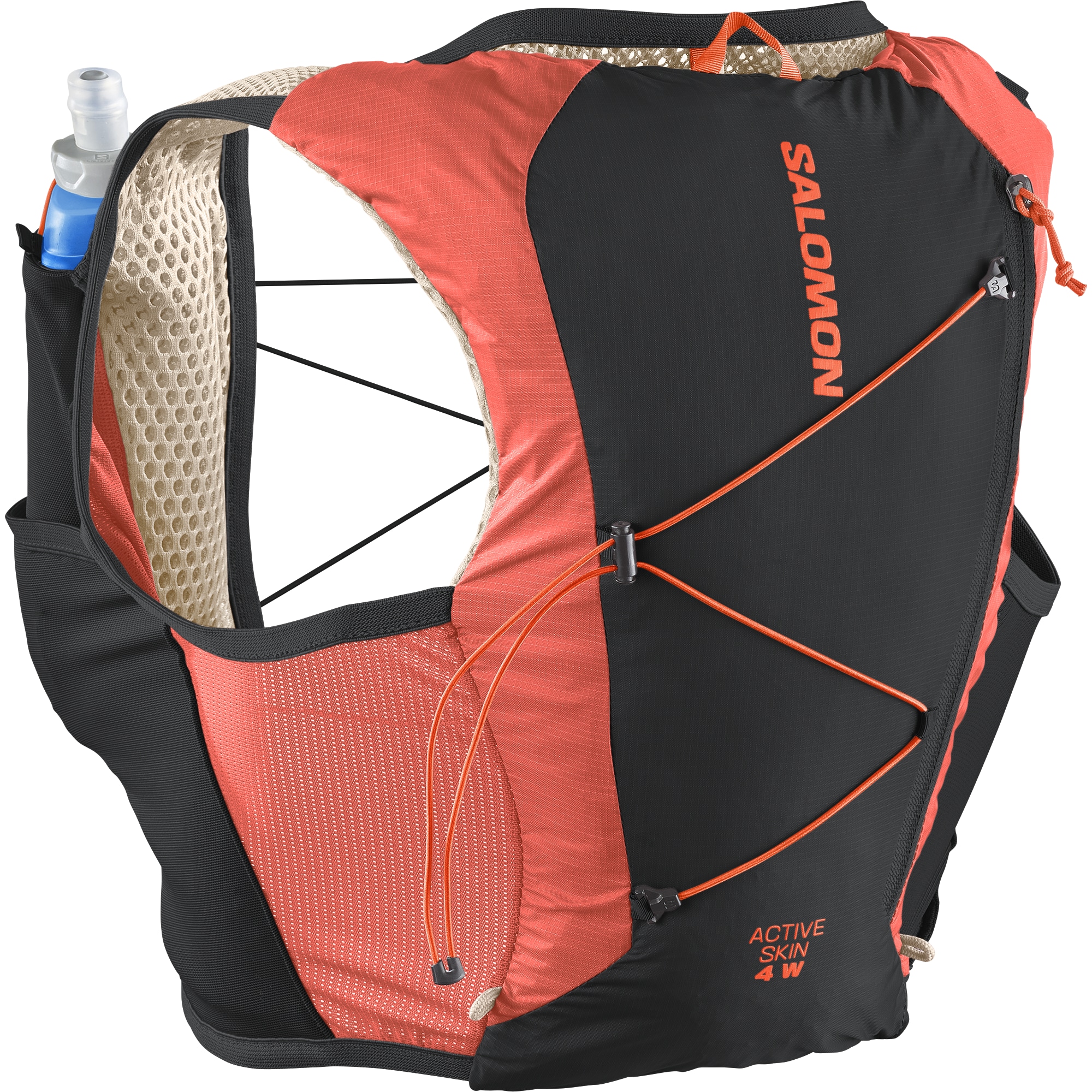 Women's Adv Skin 4 Running Vest With Flasks Emerglow/Black
