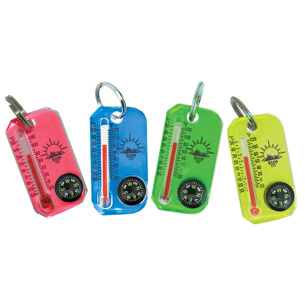 Neon Therm-o-compass Zipper Pull Compass/Thermometer