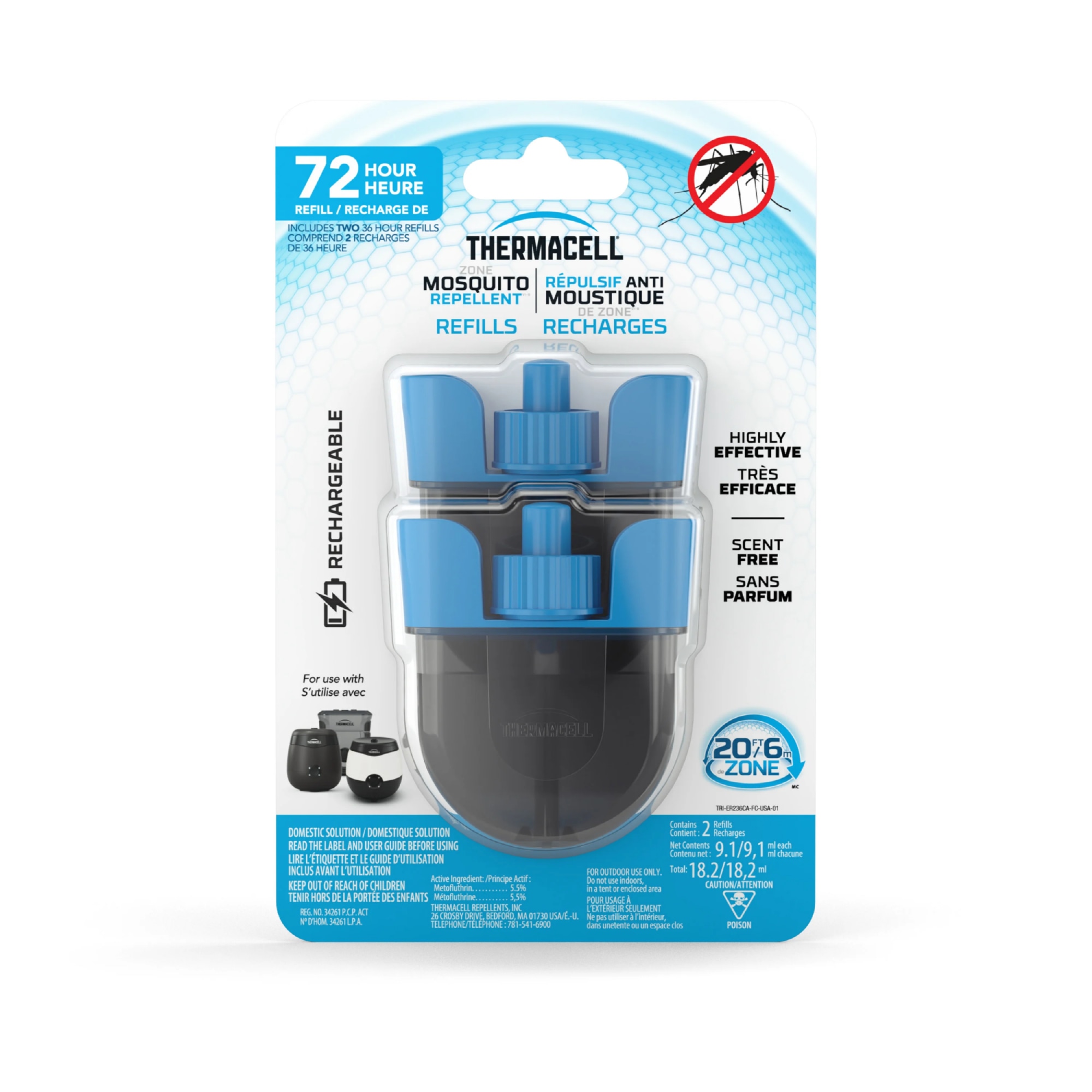 Rechargeable Mosquito Repeller Refills 72 Hour
